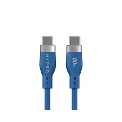 HYPERHYPERJUICE FLEX USB-C/SILICONE CHARGING CABLE - BLUE