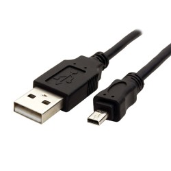 USB kabel (2.0), USB A samec - 8-pin samec, 25947, 1.8m, černý, PANASONIC, DOPRODEJ