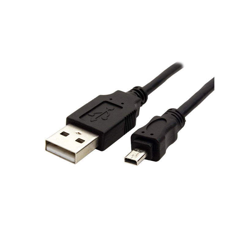 USB kabel (2.0), USB A samec - 8-pin samec, 25947, 1.8m, černý, PANASONIC, DOPRODEJ