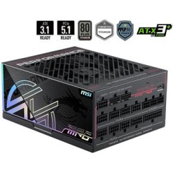 MSI zdroj MPG Ai1300TS PCIE5/ 1300W/ ATX3.1/ akt. PFC/ 12 let záruka/ 120mm ventilátor/ modulární/ 80PLUS Titanium