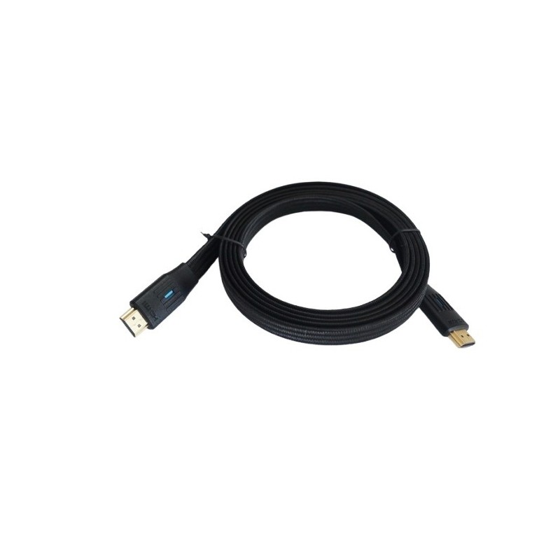 TB HDMI kabel 2v1 flat, černý, 3m