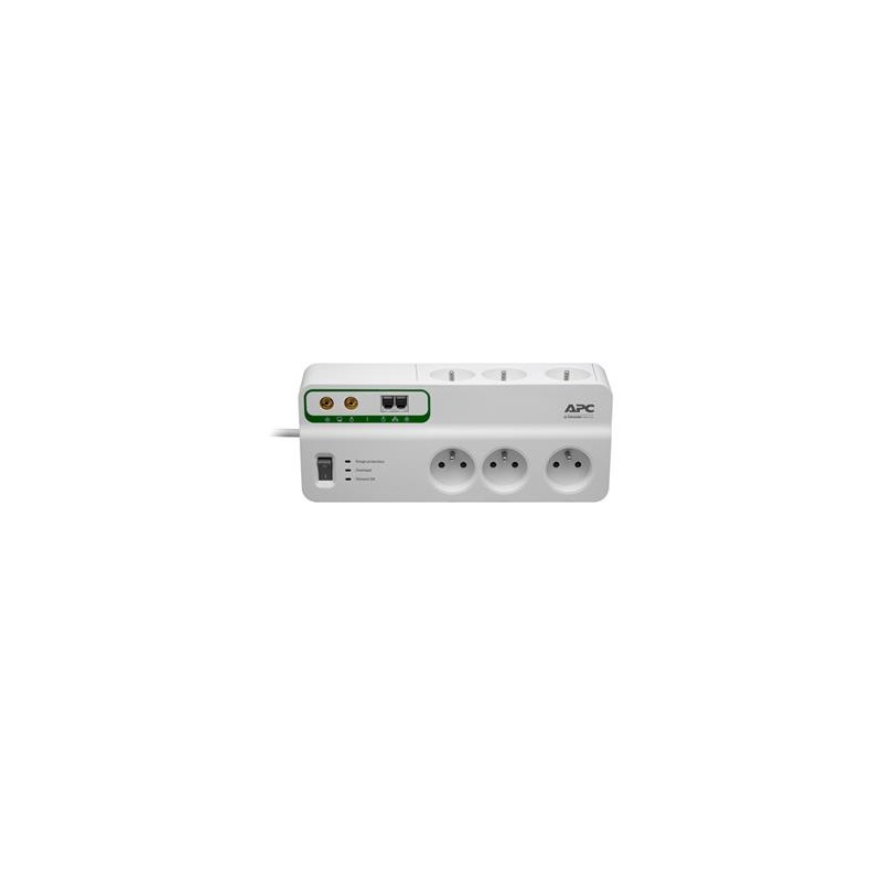 APC Home/Office SurgeArrest 6 Outlets with Phone & Coax Protection 230V France, 3m