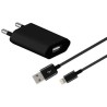 Nabíjecí ultra slim adaptér 230V na USB 1A a Lightning iPhone kabel 1m černý