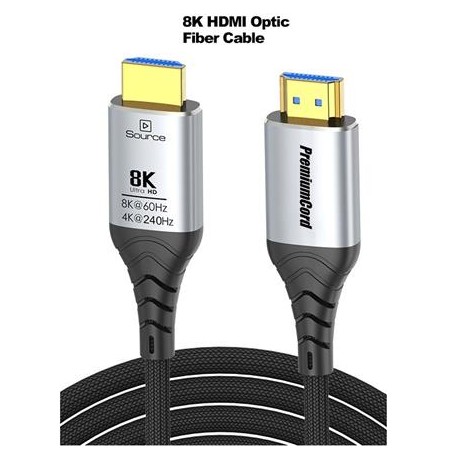 PremiumCord Ultra High Speed HDMI 2.1 optický fiber kabel 8K@60Hz,zlacené 7m
