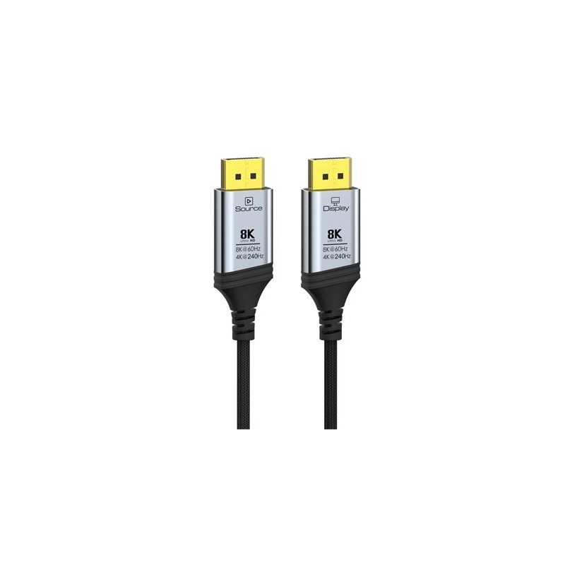 PremiumCord 8K Optický DisplayPort 1.4 přípojný kabel M/M, zlacené zastříknuté konektory, 25m