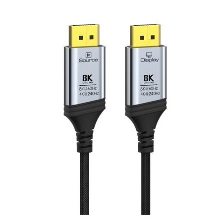 PremiumCord 8K Optický DisplayPort 1.4 přípojný kabel M/M, zlacené zastříknuté konektory, 15m
