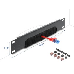 Delock 10 Cable Management Brush Strip, Delock 10 Cable Management Brush Strip