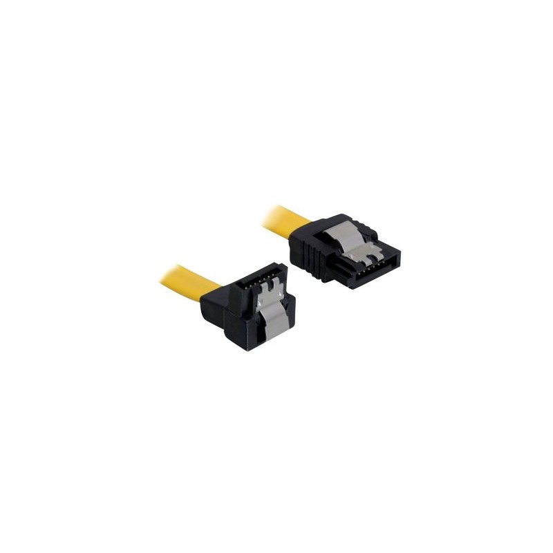 Kabel SATA 10 cm gelb un/ge Metall, Kabel SATA 10 cm gelb un/ge Metall