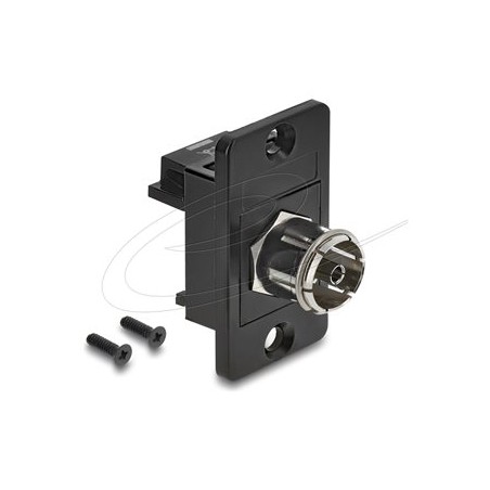 Delock Panel Mount IEC female to F femal, Delock Panel Mount IEC female to F femal 91196