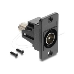 Delock Panel Mount IEC male to F female, Delock Panel Mount IEC male to F female