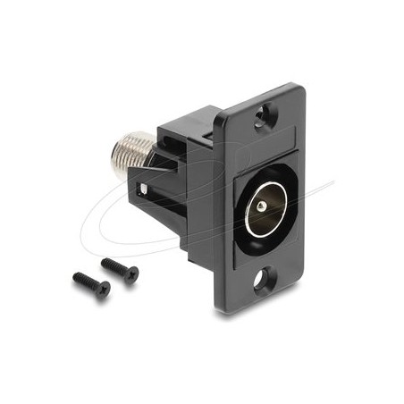 Delock Panel Mount IEC male to F female, Delock Panel Mount IEC male to F female