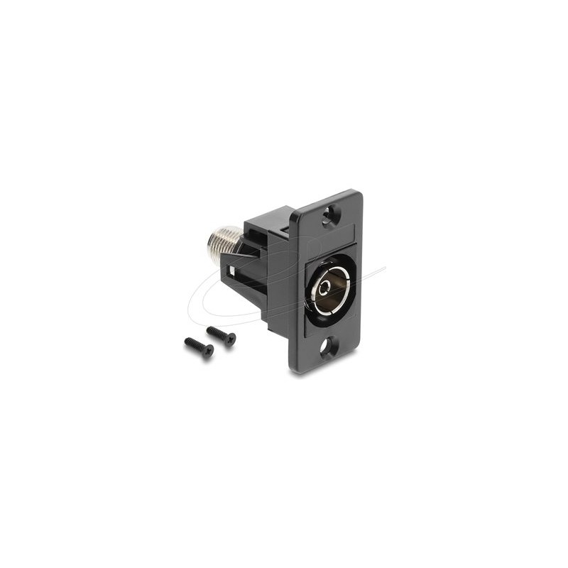 Delock Panel Mount IEC female to F femal, Delock Panel Mount IEC female to F femal 91195