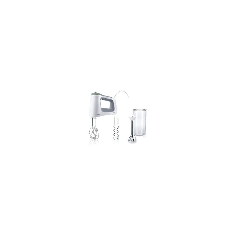 Braun MultiMix 5 HM5107WH ruční šlehač a tyčový mixér, bílá, příkon 750 W, 9 rychlostí, technologie SmartMix