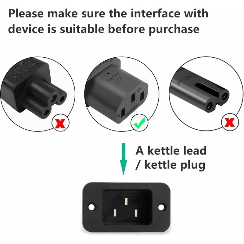 PremiumCord Kabel síťový 230V k počítači 2m, IEC konektor do úhlu 90° zahnutý dolů