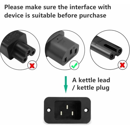 PremiumCord Kabel síťový 230V k počítači 2m, IEC konektor do úhlu 90° zahnutý dolů