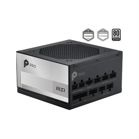 MSI zdroj PRO A850PL PCIE5/ 850W/ ATX3.1/ akt. PFC/ 7 let celk. záruka/ 120mm fan/ modulární kabeláž/ 80PLUS Platinum