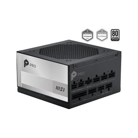 MSI zdroj PRO A1000PL PCIE5/ 1000W/ ATX3.1/ akt. PFC/ 7 let celk. záruka/ 120mm fan/ modulární kabeláž/ 80PLUS Platinum