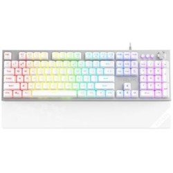 Krux mechanická klávesnice Frost Silver-White RGB / fullsize / RGB / podložka / bílá