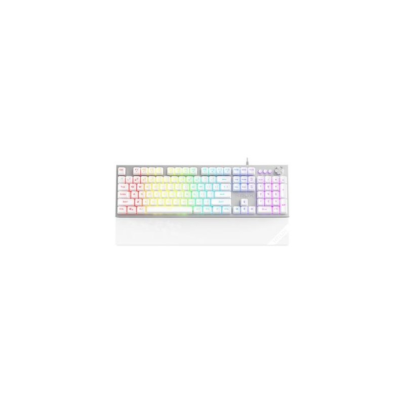 Krux mechanická klávesnice Frost Silver-White RGB / fullsize / RGB / podložka / bílá