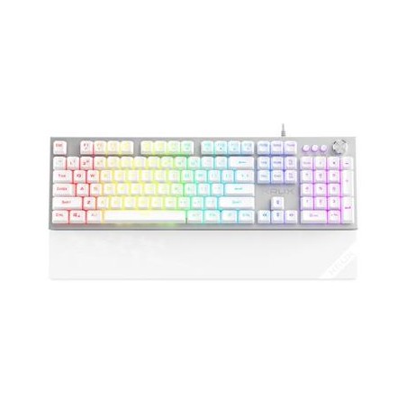 Krux mechanická klávesnice Frost Silver-White RGB / fullsize / RGB / podložka / bílá