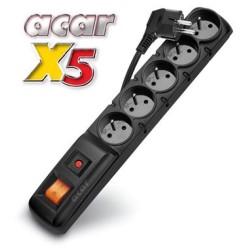 Rozvodný panel ACAR X5/5m 5x230V černý+přep.ochr.