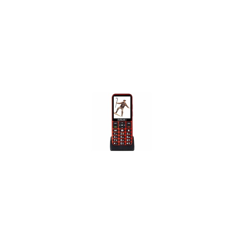 BAZAR - EVOLVEO EasyPhone LT, mobilní telefon pro seniory s nabíjecím stojánkem, červená - Po opravě (Komplet)