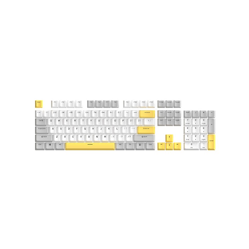 Marvo sada vyměnitelných kláves, PBT Keycap set KP-04 US, žlutá, DOPRODEJ