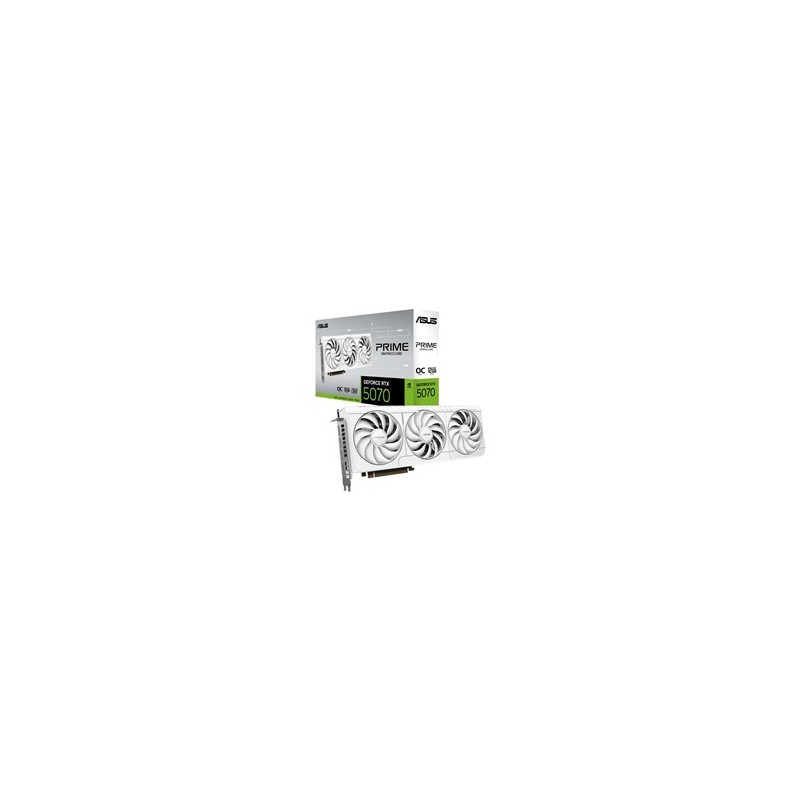 ASUS VGA NVIDIA GeForce RTX 5070 PRIME 12GB OC WHITE, 12GB GDDR7, 3xDP, 1xHDMI