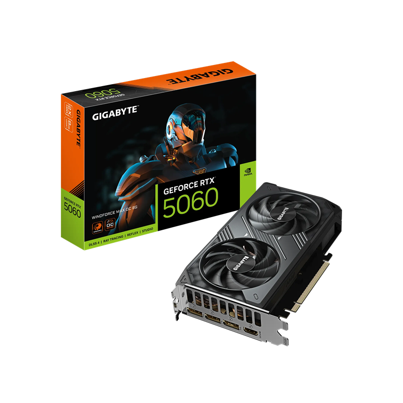 GIGABYTE VGA NVIDIA GeForce RTX 5060 WINDFORCE MAX OC 8G, 8G GDDR7, 3xDP, 1xHDMI
