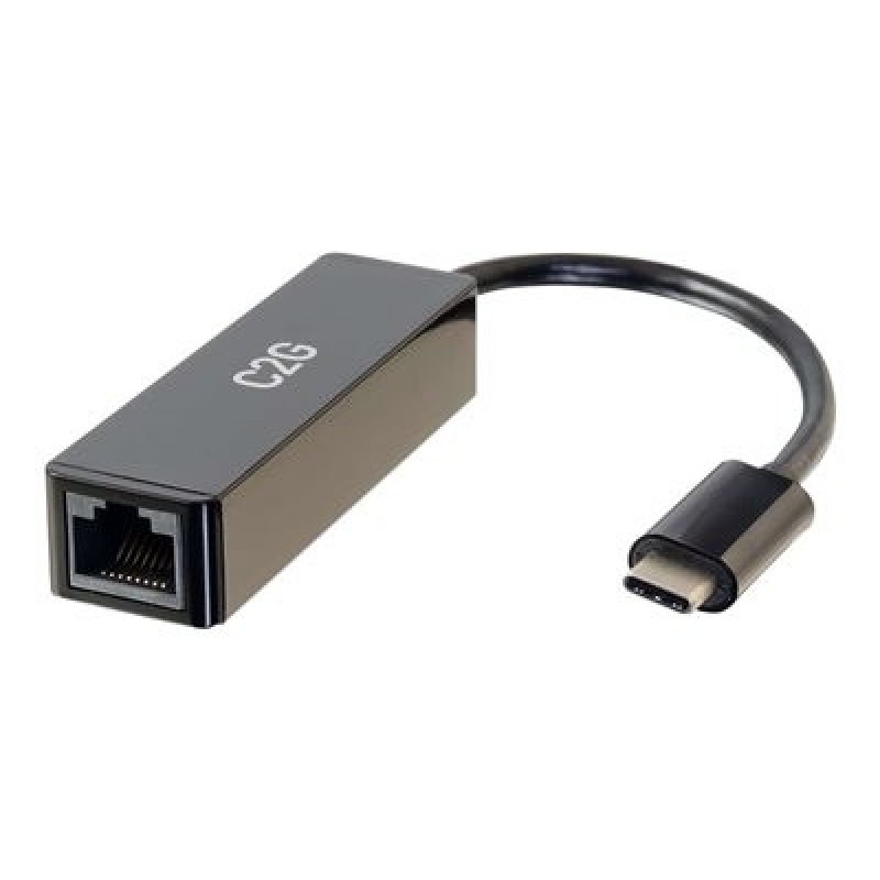 C2G USB C to Ethernet Adapter - Network Adapter with PXE Boot - M/F - Síťový adaptér - USB-C - Gigabit Ethernet x 1 - černá