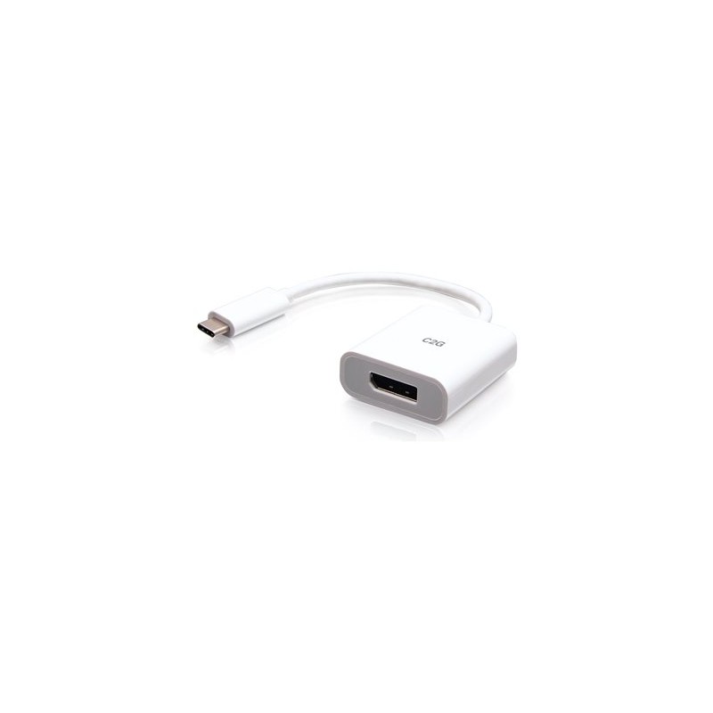 C2G USB-C to DisplayPort Adapter Converter - 4K 60Hz - White - Video adaptér - USB-C (M) do DisplayPort (F) - Thunderbolt 3 /