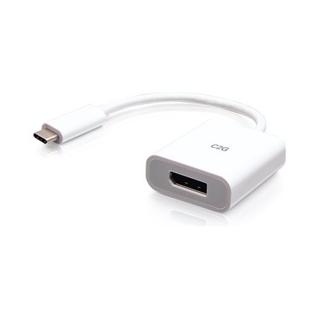 C2G USB-C to DisplayPort Adapter Converter - 4K 60Hz - White - Video adaptér - USB-C (M) do DisplayPort (F) - Thunderbolt 3 /