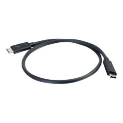 C2G 2m Thunderbolt 3 Cable (20Gbps) - Thunderbolt Cable 4K - Black - Kabel Thunderbolt - 24 pin USB-C (M) do 24 pin USB-C (M)