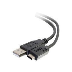 C2G 1m USB 2.0 USB Type C to USB A Cable M/M - USB C Cable Black - USB kabel - USB (M) do 24 pin USB-C (M) - USB 2.0 - 1 m