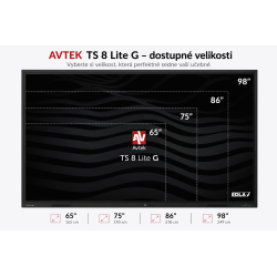 AVTEK TS 8 Lite G 86, interaktivní dotykový displej 86", 4K, 8GB/128GB, EDLA, Android 14