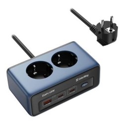 COLORWAY Prodlužovací napájecí přívod s přepěťovou ochranou/ 2x Schuko/ 2x USB-C 45W/ 1x USB-A/ kabel 2m