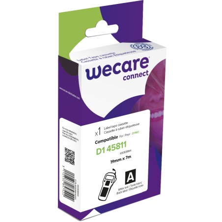 WECARE ARMOR páska kompatibilní s DYMO S0720910,White/Black,19MM*7M