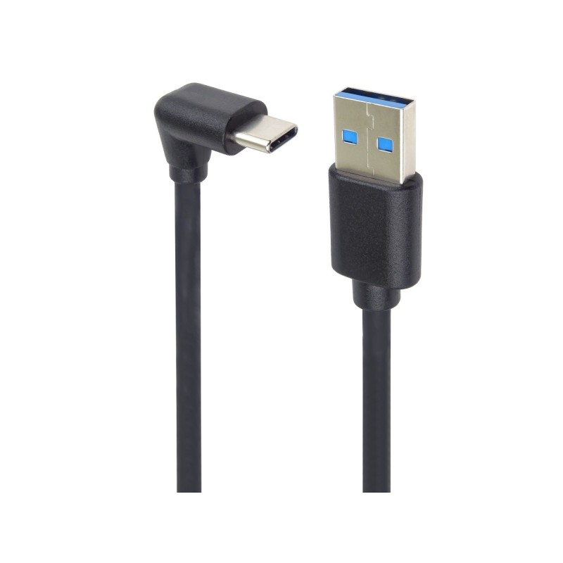 PremiumCord USB C-USB A, zahnutý, černý, 1m