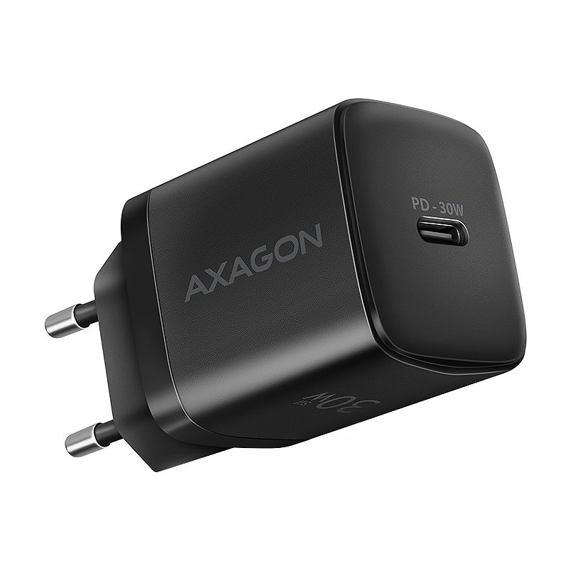 AXAGON ACU-PD30, Sil nabíječka do sítě 30W, 1x port USB-C, PD3.0/PPS/QC4+/SFC/AFC/Apple, černá