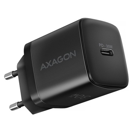 AXAGON ACU-PD30, Sil nabíječka do sítě 30W, 1x port USB-C, PD3.0/PPS/QC4+/SFC/AFC/Apple, černá