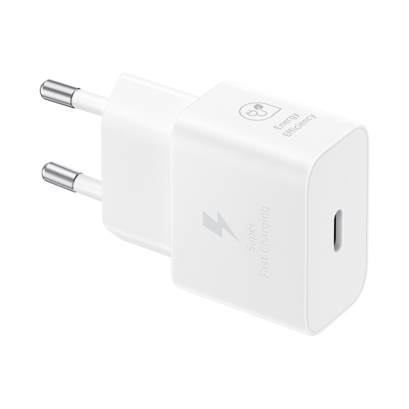 Samsung síťová nabíječka EP-T2510XWE + kabel USB-C, 25W, bílá