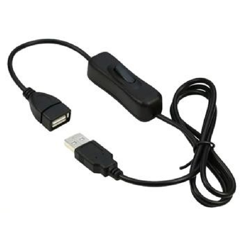 PREMIUMCORD Prodlužovací kabel USB 2.0 s vypínačem, 1m, černá