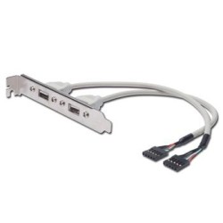PremiumCord USB vývod z MB na záslepku, 2x USB-A