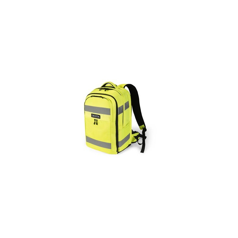 Dicota Hi-Vis Backpack, Backpack HI-VIS 32-38 Litre Yellow - V2