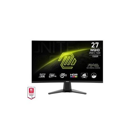 MSI MAG 27CQ6F Gaming monitor 27" zakřivený Rapid VA/2560x1440 (WQHD)/180Hz/0,5ms/2xHDMI/DP/černá