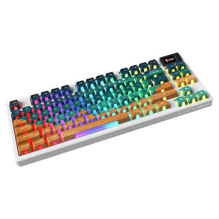 MSI herní klávesnice FORGE GK600 TKL Mars/ bezdrátová 2,4GHz+BT/ mechanická/ RGB/ USB-C/ display/ CZ+SK layout
