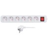 Solight prodlužovací přívod 3m, 6 zásuvek, vypínač, 16A/3680W, PVC, bílý