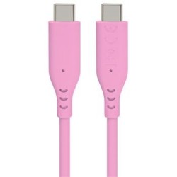 PREMIUMCORD Kabel USB-C na USB-C, 60W, 480Mbps, silikonový, růžový, 1,5m
