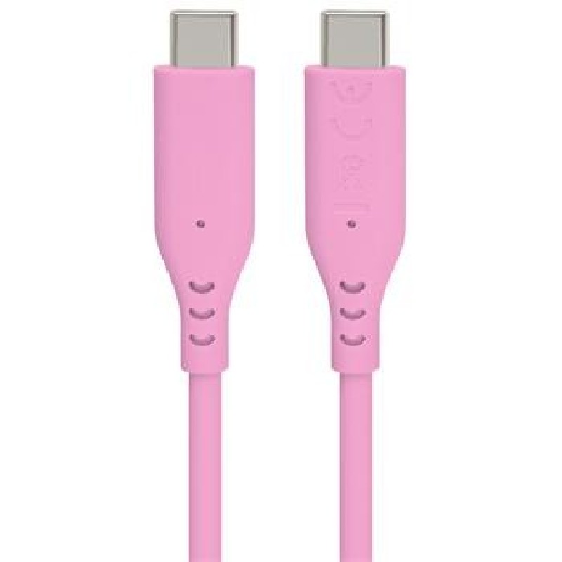 PREMIUMCORD Kabel USB-C na USB-C, 60W, 480Mbps, silikonový, růžový, 1,5m