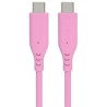 PREMIUMCORD Kabel USB-C na USB-C, 60W, 480Mbps, silikonový, růžový, 1,5m